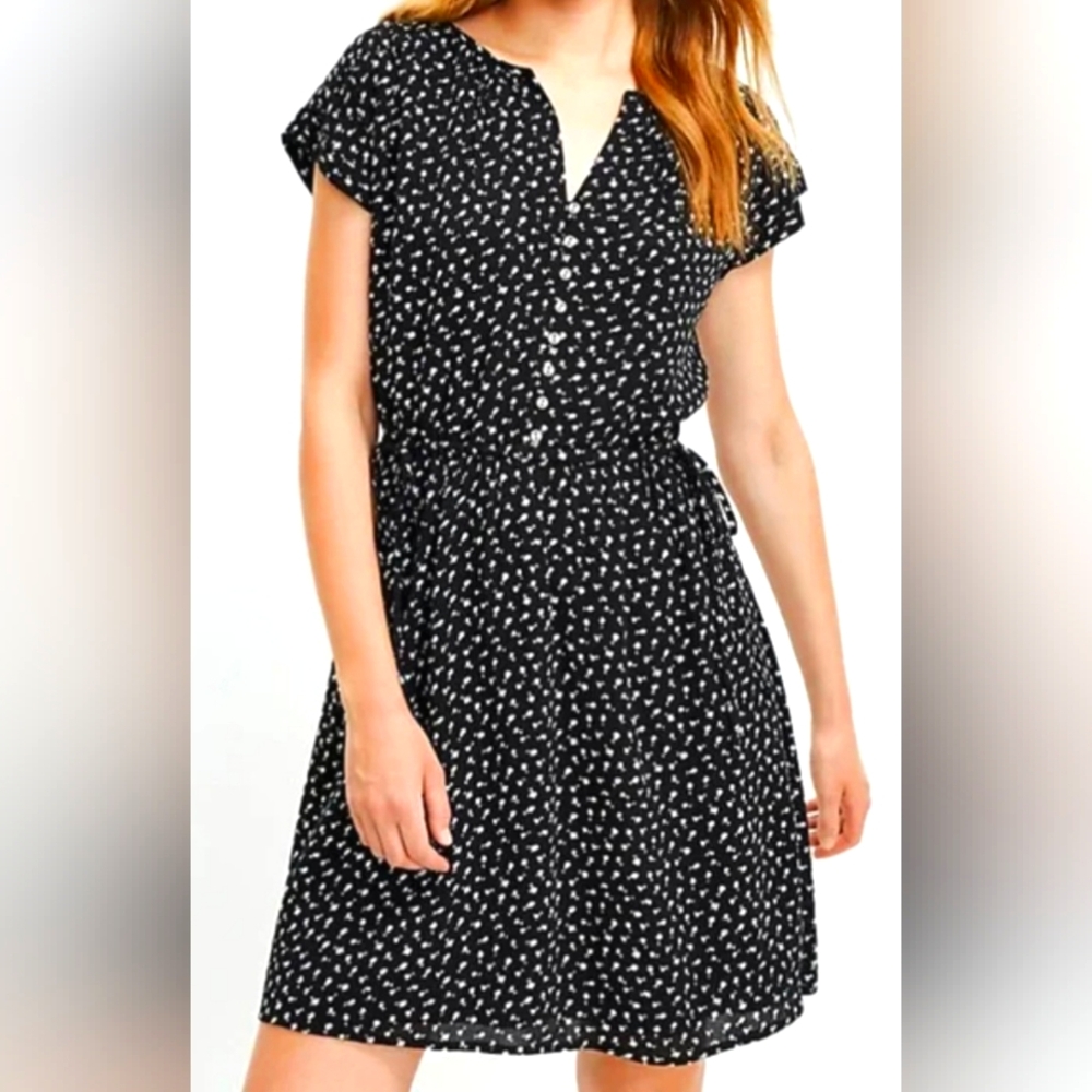 Ann Taylor Floral Side Tie Dolman Dress Size Medium NWT